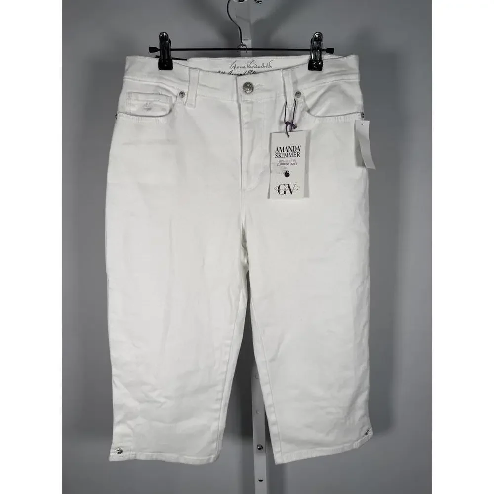 NWT Gloria Vanderbilt Amanda Skimmer Cropped Pants - White, Size 6